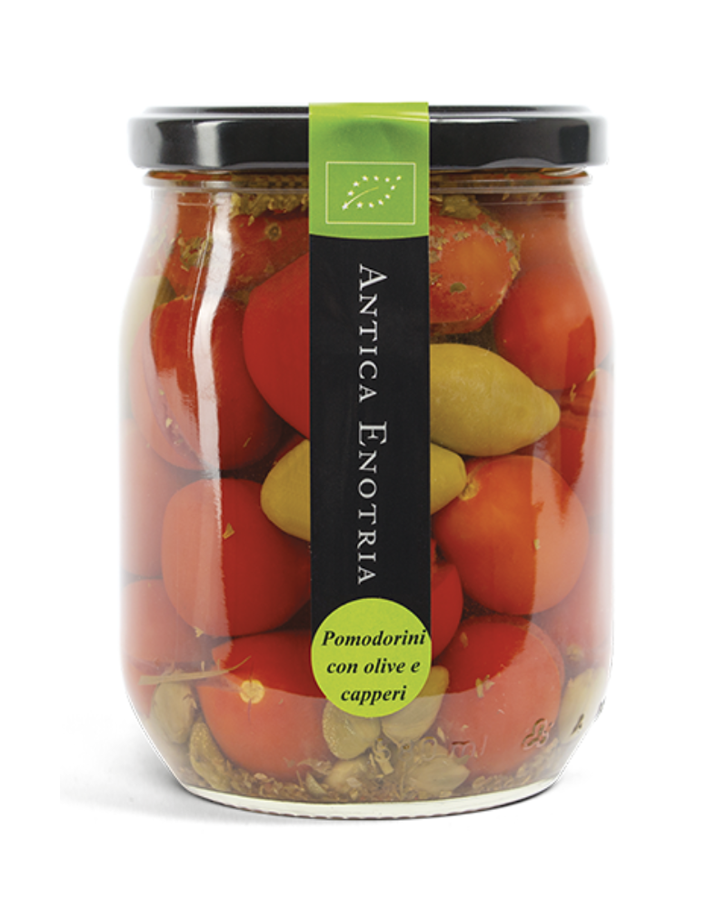 Pomodorini con Olive e Capperi